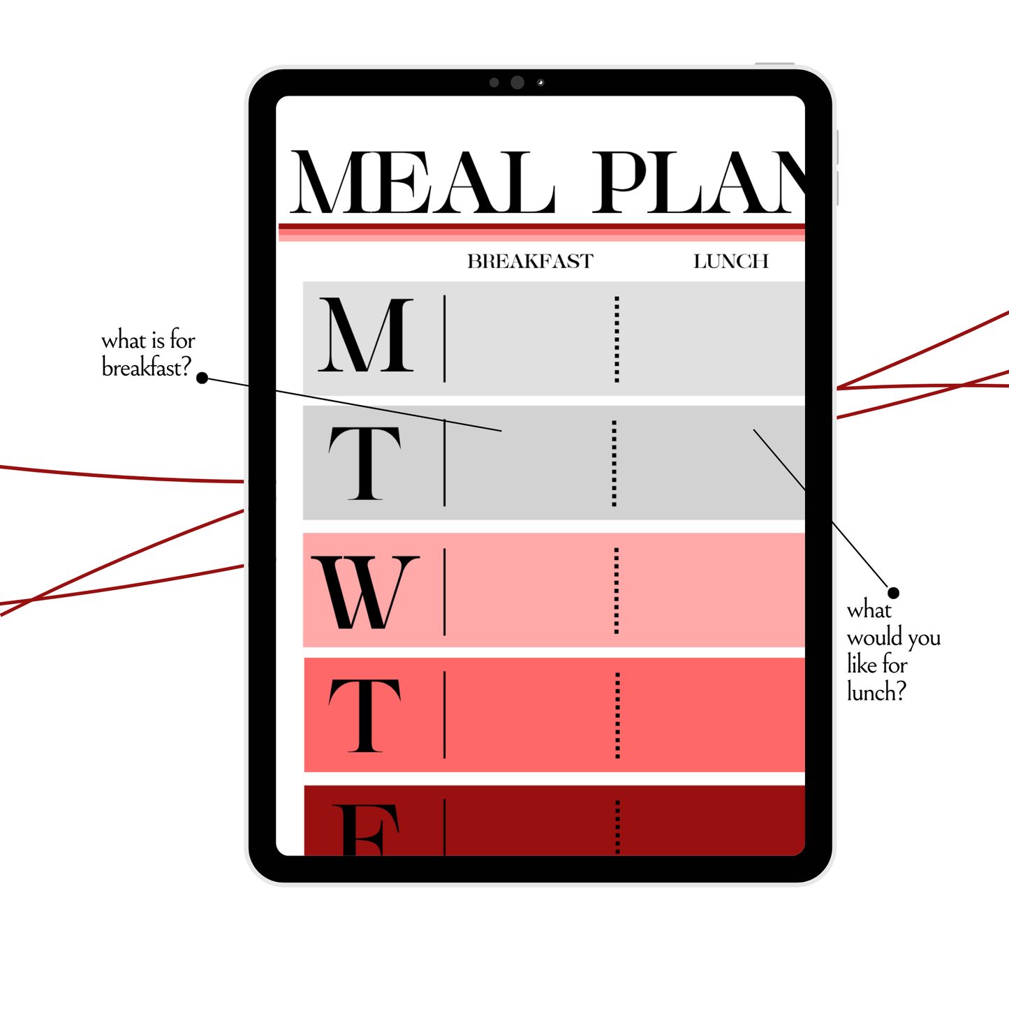Meal Planner with Wellness Checkin