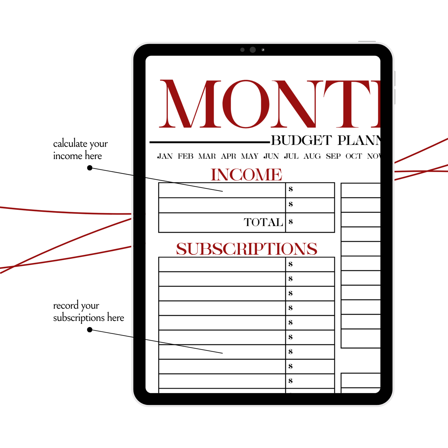 The Monthly Budget Planner