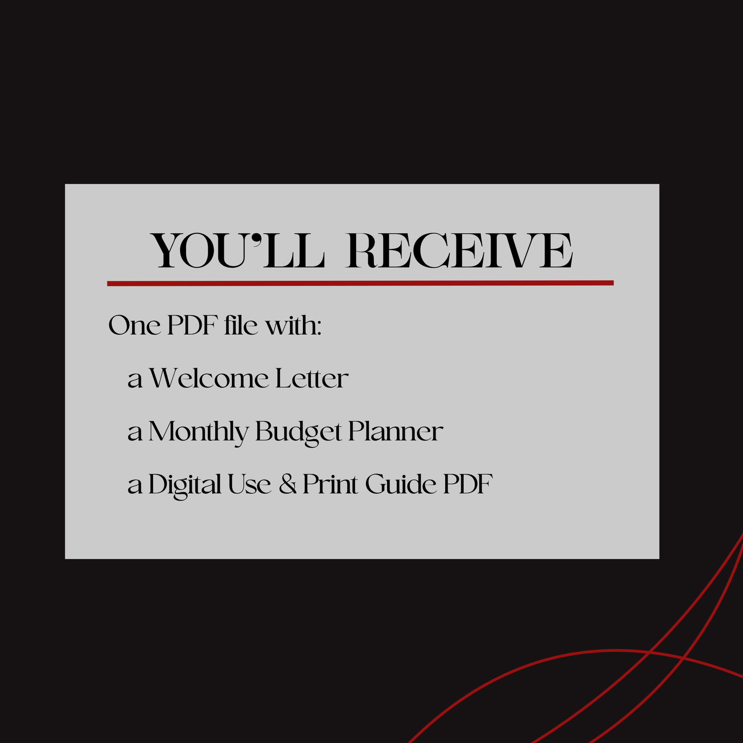 The Monthly Budget Planner